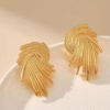 Golden Swirl Textured Earrings – Anti-Tarnish & Skin-Friendly